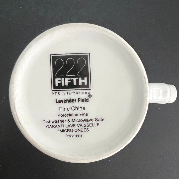 Set of 4 222 Fifth LAVENDER FIELD Fine Porcelain Cups Mugs - Picture 9 of 10